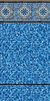 Tuscan Tile / Vermilion Print - Blue Bottom Pools 